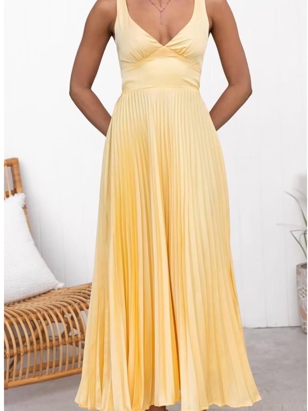 Pleated Satin Bridesmaid Dresses for Wedding One Shoulder Prom Dress Yellow